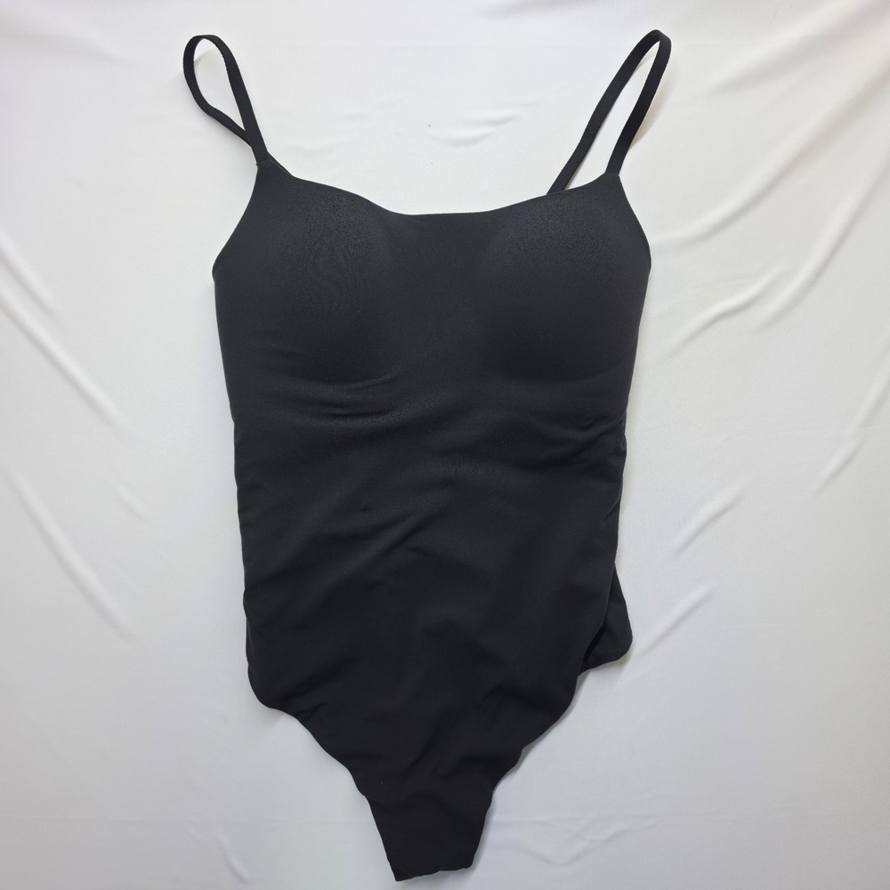 Auden Luxury Collection Padded Cup Seamless Thong Bodysuit Black Small S - Picture 11 of 11